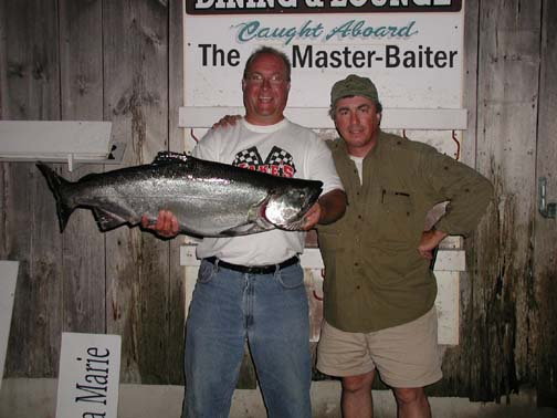 27 lb King Salmon on an MBU-Spoon caught aboard the Master-Baiter